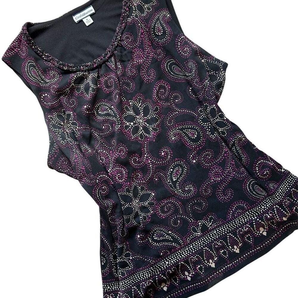 Whimsigoth Paisley Tank | Y2K Grunge Croft & Barrow Top